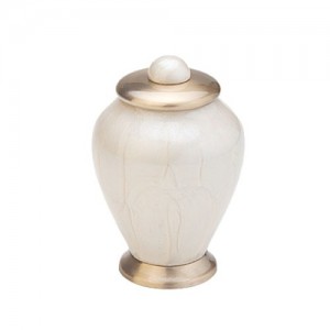 Simplicity Keepsake Small Urn (Mother of Pearl and Gold) - "Made with Love"